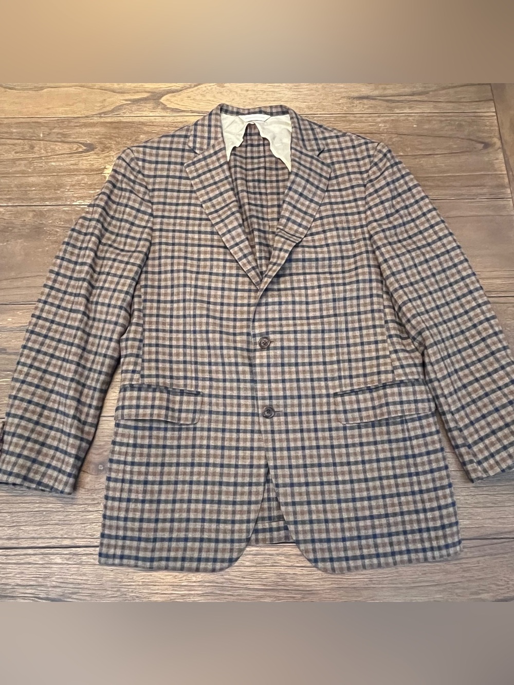 Samuelsohn Gibson Plaid Silk Sport Coat Blazer Mens 41 Reg Italy
